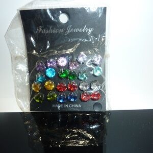 LOT OF 12 Stud 0.25''   Birthstone Pierced Earrings